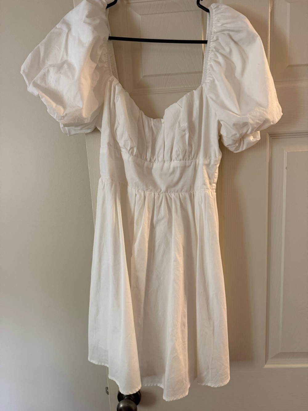 Altar'd State White Puff Sleeve Mini Dress
